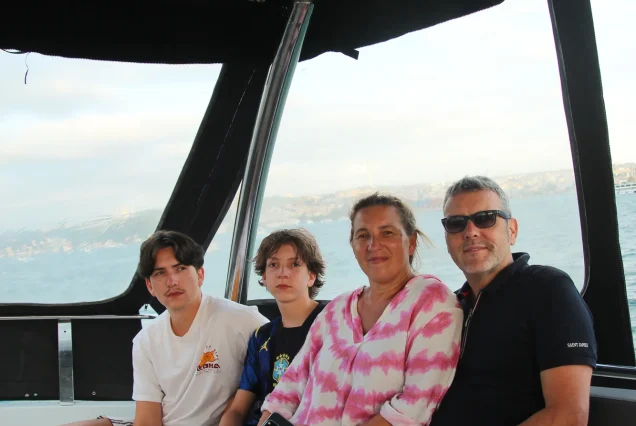 Family enjoying the Bosphorus sunset cruise in Istanbul