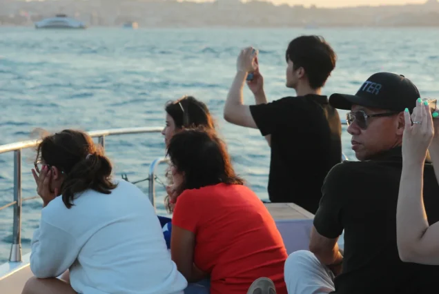 Guests enjoying the Bosphorus sunset cruise in Istanbul