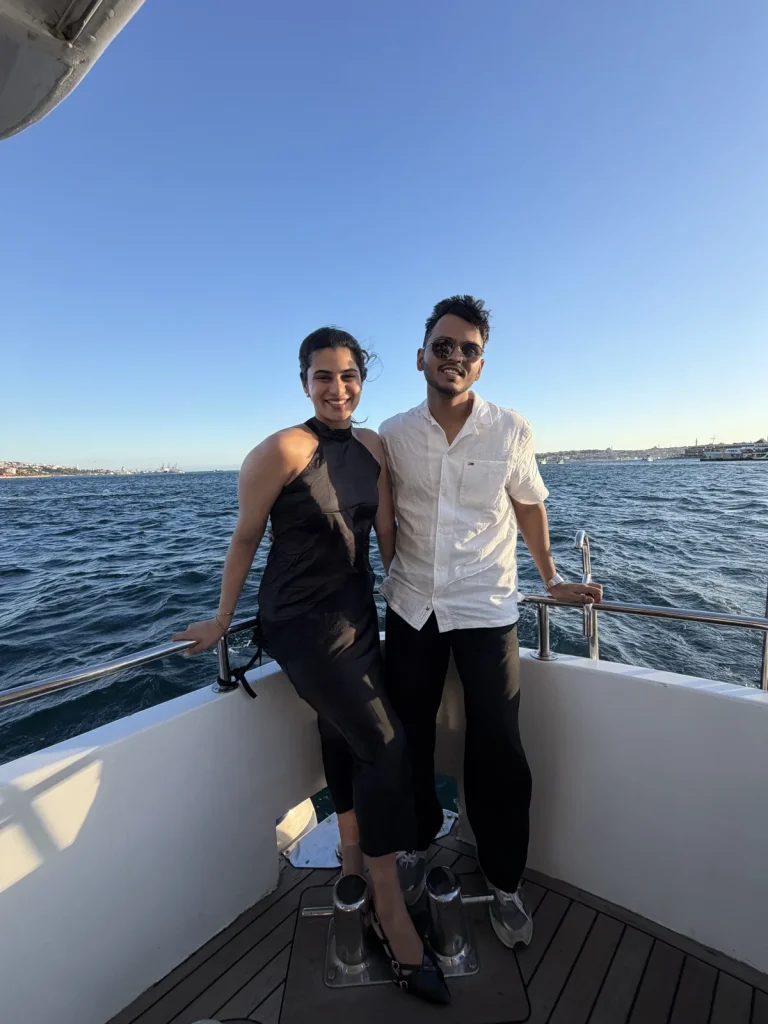 Daytime private Bosphorus boat with the Istanbul skyline behind