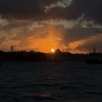 Rain-washed Bosphorus at dusk from the sunset cruise